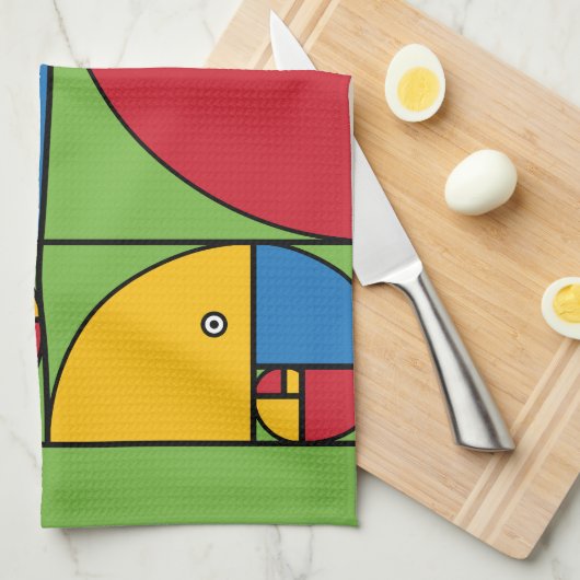 Fibonacci-Papageien Küchentuch (Viertel Falte)