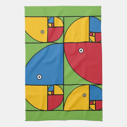 Fibonacci-Papageien Küchentuch (Vertikal)