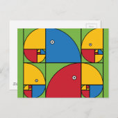 Fibonacci-Papageien Postkarte (Vorne/Hinten)