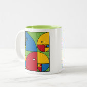 Fibonacci-Papageien Zweifarbige Tasse (Vorderseite Links)