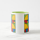 Fibonacci-Papageien Zweifarbige Tasse (Mittel)
