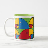 Fibonacci-Papageien Zweifarbige Tasse (Links)