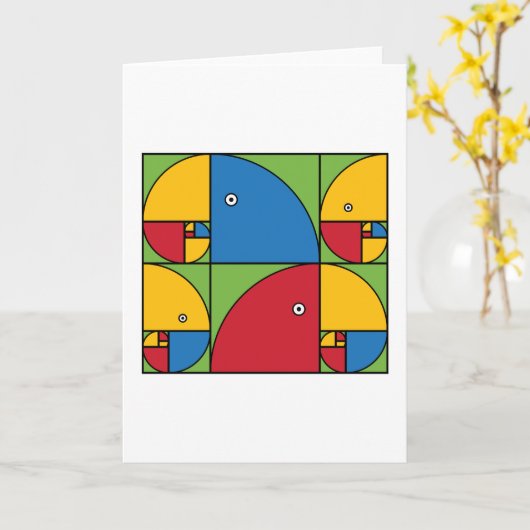Fibonacci Parrots Karte (Gelbe Blume)