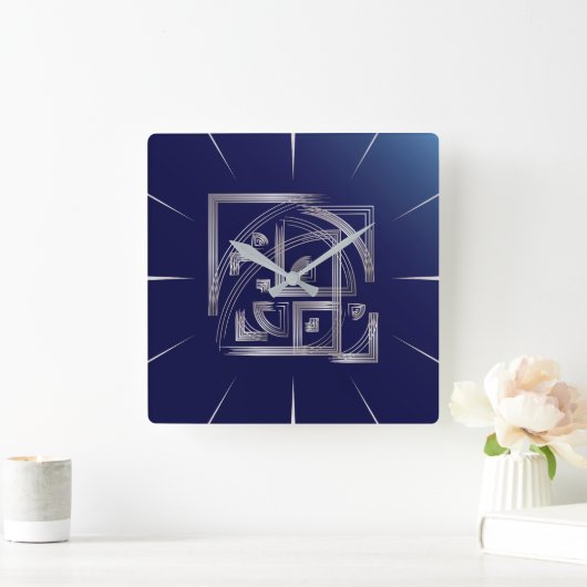 Fibonacci puzzle quadratische wanduhr (Zuhause)