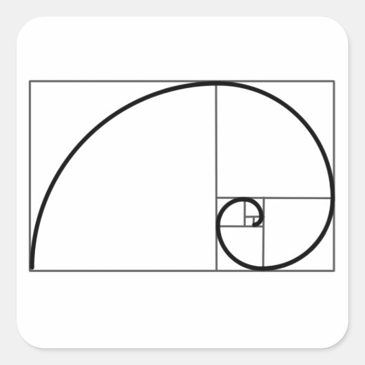 Fibonacci Ratio Quadratischer Aufkleber (Vorderseite)