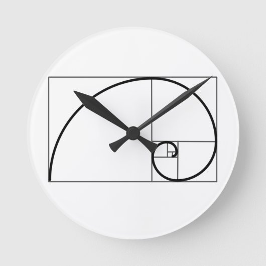 Fibonacci Ratio Runde Wanduhr (Vorderseite)