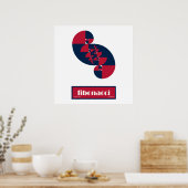 Fibonacci Red White and Blue II Riesiges Poster (Küche)