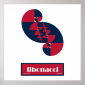 Fibonacci Red White and Blue II Riesiges Poster (Vorne)