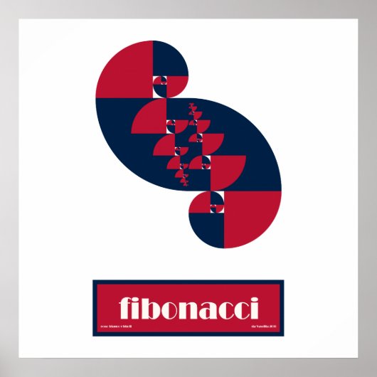 Fibonacci Red White and Blue II Riesiges Poster (Vorne)