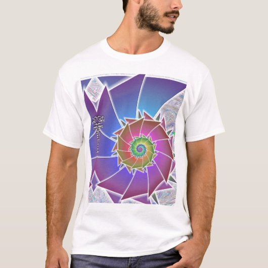 Fibonacci-Regenbogen Spiralism Shirt (Vorderseite)