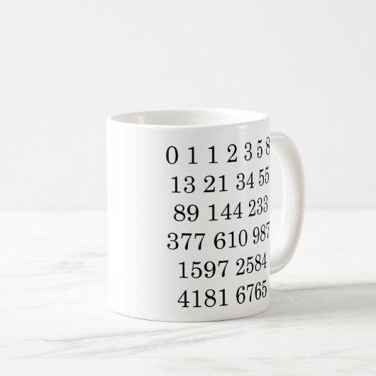 Fibonacci-Reihenfolgen-Tassen-kundenspezifisches Kaffeetasse (VorderseiteRechts)