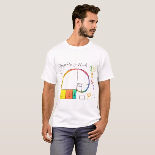 Fibonacci Sequence & Golden Ratio Math T - Shirt (Vorne ganz)