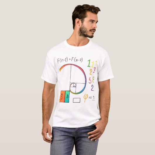 Fibonacci Sequence & Golden Ratio Math T - Shirt (Vorne ganz)