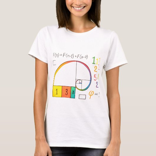 Fibonacci Sequence & Golden Ratio Math T - Shirt (Vorderseite)