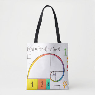 Fibonacci Sequence & Golden Ratio Math Tote Bag Tasche