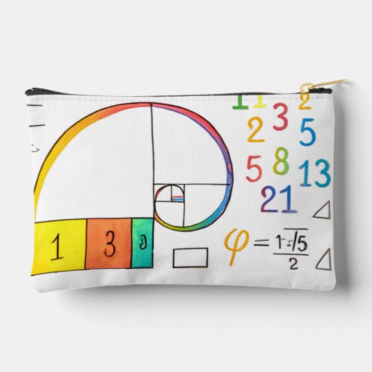 Fibonacci Sequence & Golden Ratio Math Zip Pouch Zubehörtasche (Rückseite)
