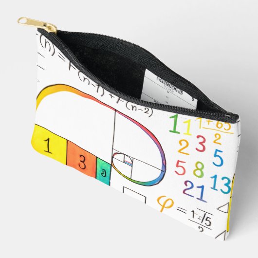 Fibonacci Sequence & Golden Ratio Math Zip Pouch Zubehörtasche (Offen)