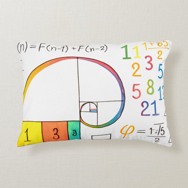 Fibonacci Sequence Math Pillow Dekokissen (Vorderseite)