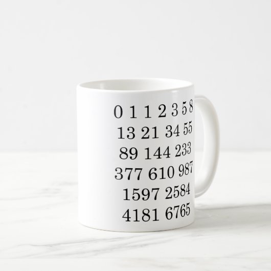 Fibonacci Sequence Mug Math Fibonacci Numbers Mug Kaffeetasse (VorderseiteRechts)