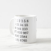 Fibonacci Sequence Mug Math Fibonacci Numbers Mug Kaffeetasse (Vorderseite Links)