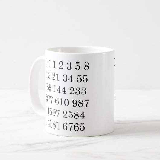 Fibonacci Sequence Mug Math Fibonacci Numbers Mug Kaffeetasse (Vorderseite Links)