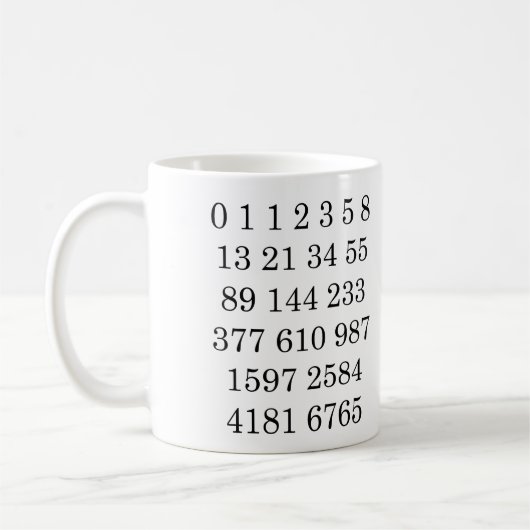 Fibonacci Sequence Mug Math Fibonacci Numbers Mug Kaffeetasse (Links)