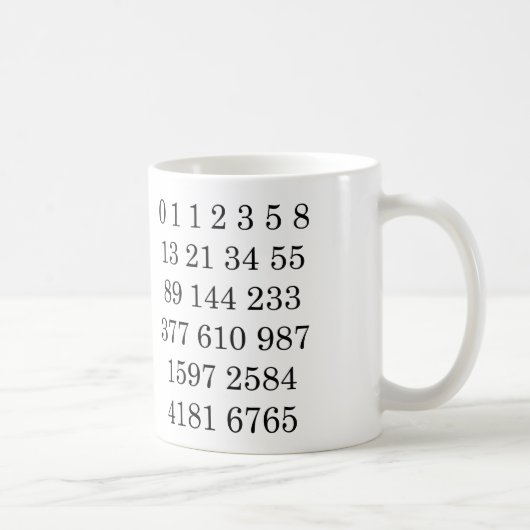 Fibonacci Sequence Mug Math Fibonacci Numbers Mug Kaffeetasse (Rechts)