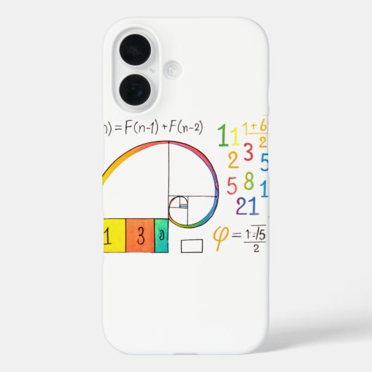 Fibonacci Sequence Spiral iPhone Case (Rückseite)