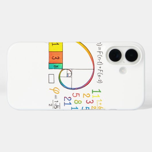 Fibonacci Sequence Spiral iPhone Case (Rückseite (Horizontal))