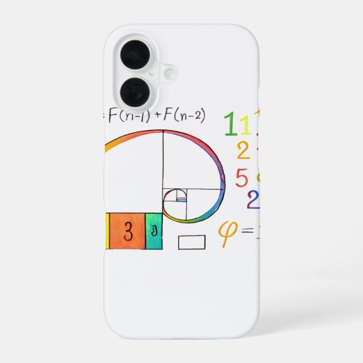 Fibonacci Sequence Spiral iPhone Case 16 Hülle (Rückseite)