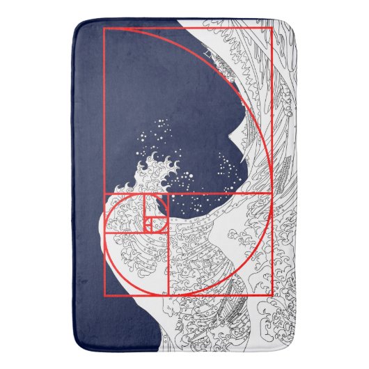 Fibonacci-Sequenz und die große Welle Badematte (Vorderseite Vertikal)