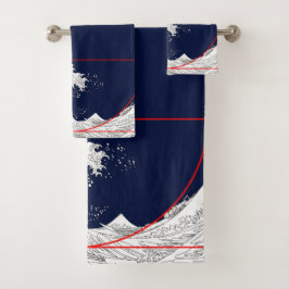 Fibonacci-Sequenz und die große Welle Badhandtuch Set