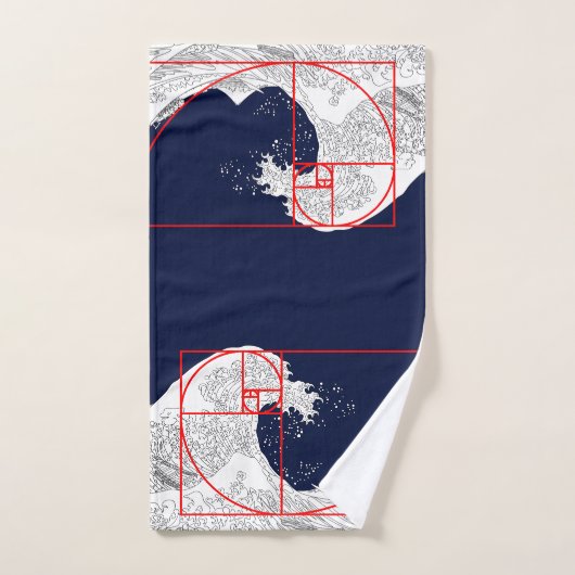 Fibonacci-Sequenz und die große Welle Badhandtuch Set (Handtuch)