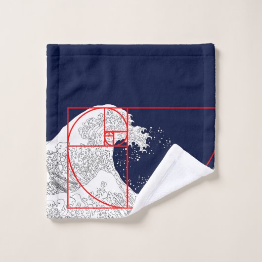 Fibonacci-Sequenz und die große Welle Badhandtuch Set (Waschlappen)
