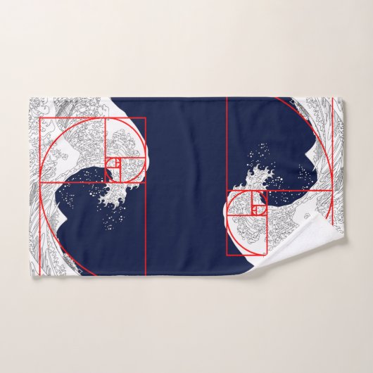 Fibonacci-Sequenz und die große Welle Badhandtuch Set (Handtuch)