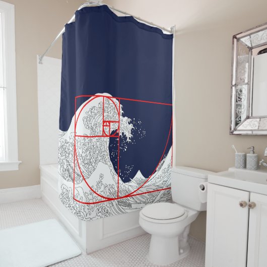 Fibonacci-Sequenz und die große Welle Duschvorhang (Beispiel)