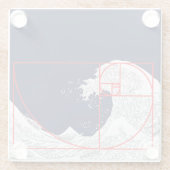 Fibonacci-Sequenz und die große Welle Glasuntersetzer (Rückseite)