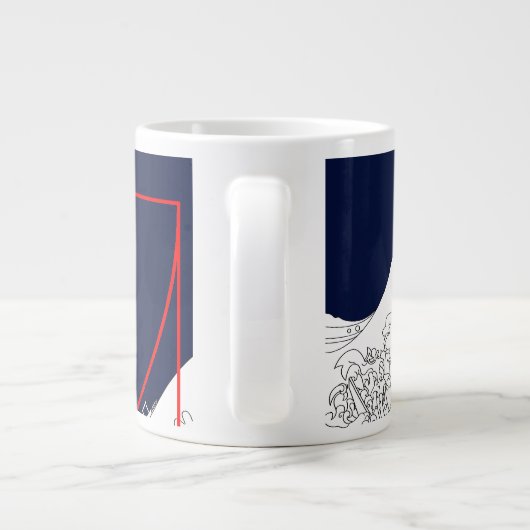 Fibonacci-Sequenz und die große Welle Jumbo-Tasse (Rückseite)