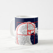 Fibonacci-Sequenz und die große Welle Kaffeetasse (Vorderseite Links)