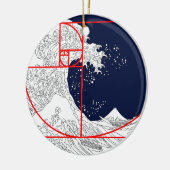Fibonacci-Sequenz und die große Welle Keramik Ornament (Links)