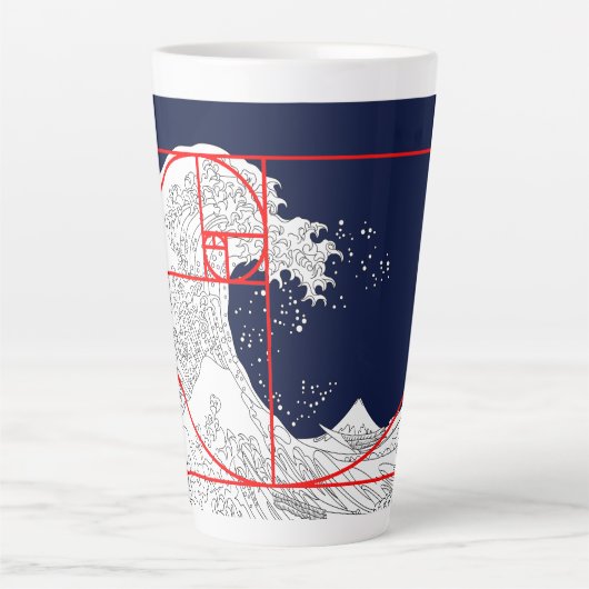 Fibonacci-Sequenz und die große Welle Milchtasse (Vorderseite)