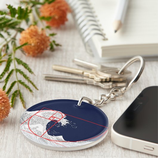 Fibonacci-Sequenz und die große Welle Schlüsselanhänger (Vorderseite rechts)