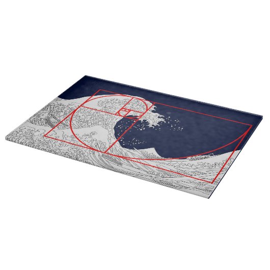 Fibonacci-Sequenz und die große Welle Schneidebrett (Ecke)