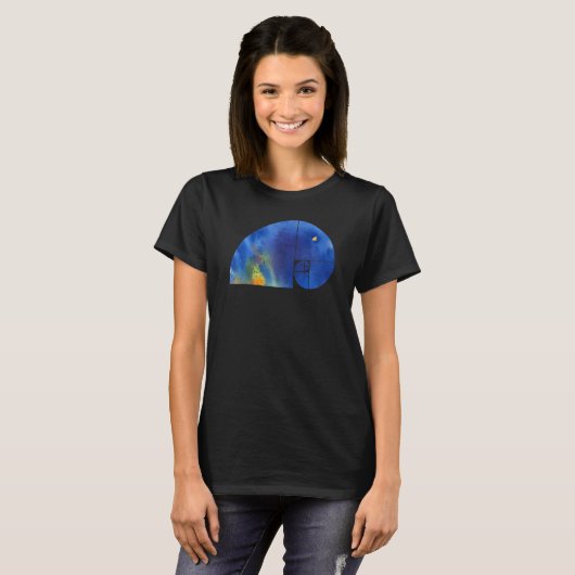 Fibonacci Spiral Elephant Golden Ratio grungy T-Shirt (Vorne ganz)