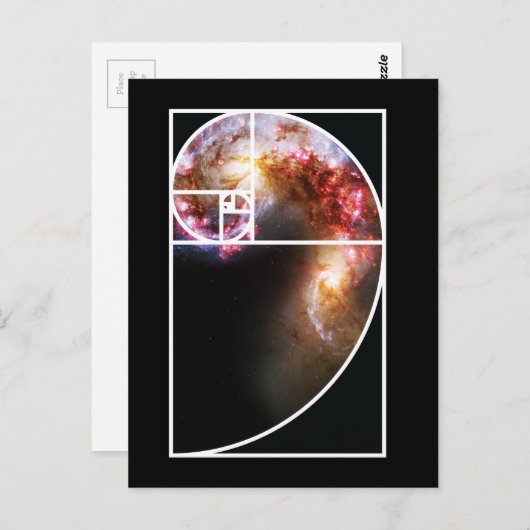 Fibonacci Spiral Galaxy Postkarte (Vorne/Hinten)