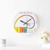 Fibonacci Spiral & Golden Ratio Math Wall Clock Große Wanduhr (Zuhause)