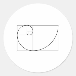 Fibonacci Spiral Golden Section Geometrie Runder Aufkleber