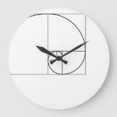 Fibonacci Spiral Golden Verhältnis Große Wanduhr (Vorderseite)