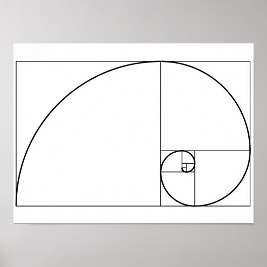 Fibonacci Spiral Golden Verhältnis Poster (Vorne)