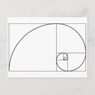 Fibonacci Spiral Golden Verhältnis Postkarte